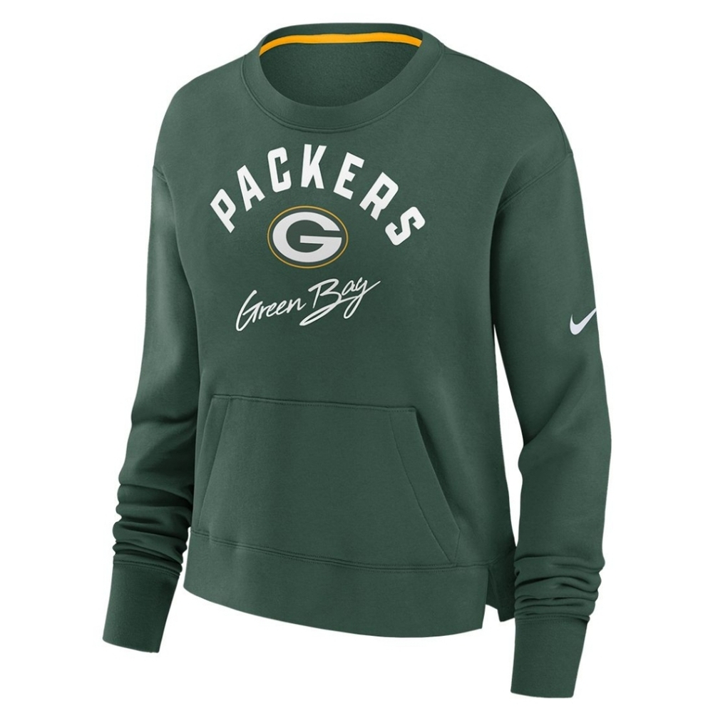 Green Bay Packers Nike Women's Pocket Fleece Crew Sweatshirt Size Large